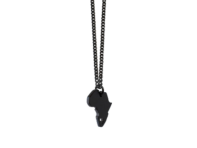 Black Africa in Africa Map Necklace